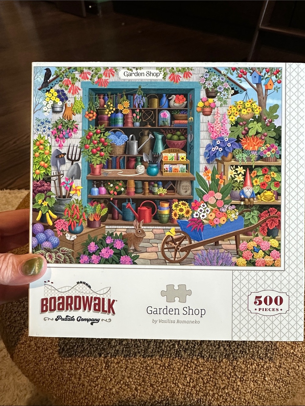 Boardwalk Garden Shop 500-Piece Puzzle - Colorful Floral Design